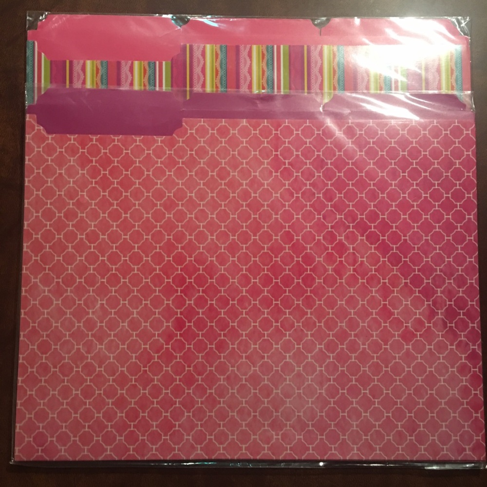 NWT 6 Fancy Pink File Dividers